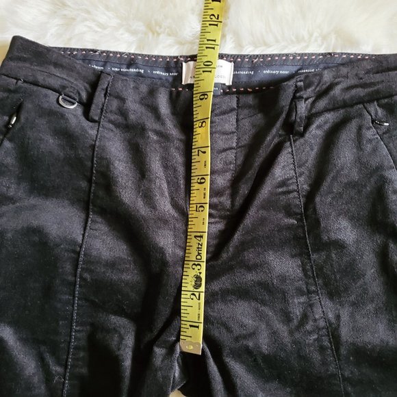 Anthropologie Essential Slim Black Velvet Pants 4 - Picture 15 of 16